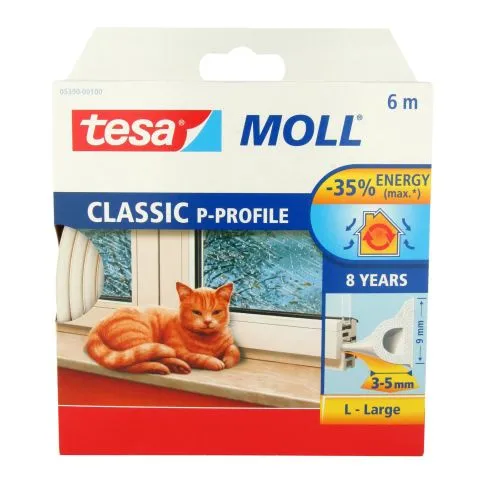 P-list 55703-00100-00 Tesa Tätningslist EPDM, 100 m, 9 mm x 5.5 mm Snabb leverans
